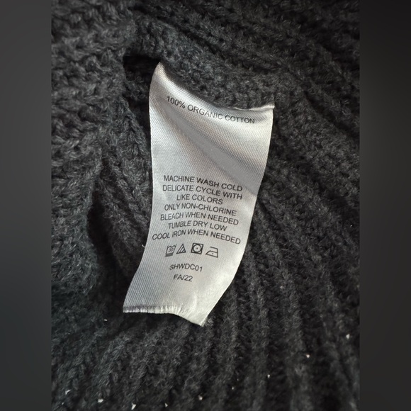 Quince 100% Cotton Charcoal Ribbed Crew Neck Sweater Size Small - Picture 4 of 4